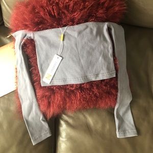 Meshki ribbed Bardot crop top